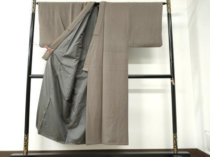 平和屋着物●男性　色無地　樺茶色　正絹　逸品　CAAU2860yc
