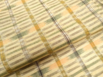 平和屋着物●上質な紬 格子吉祥文 正絹 逸品 CAAU2880yc