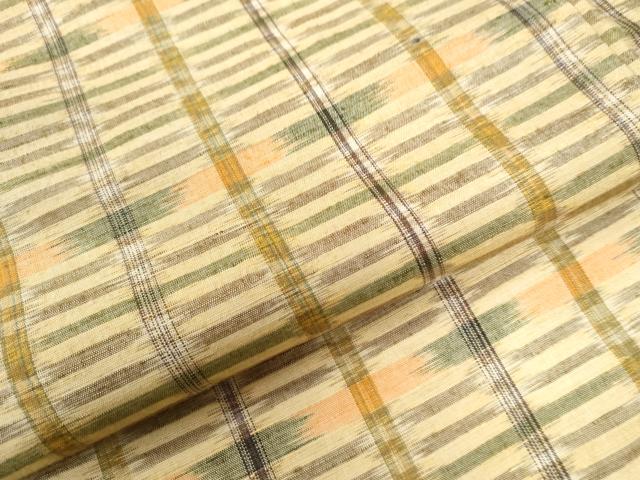 平和屋着物●上質な紬 格子吉祥文 正絹 逸品 CAAU2880yc