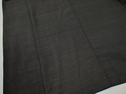 平和屋着物●男性 紬 80亀甲 黒地 正絹 逸品 CAAU2892yc