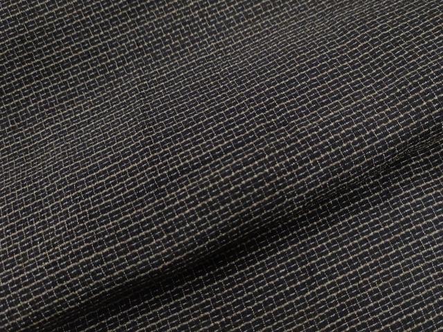 平和屋着物●男性 紬 80亀甲 黒地 正絹 逸品 CAAU2892yc