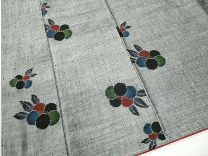 平和屋着物●上質な紬 草花文  正絹 逸品 未使用 CAAU2899yc