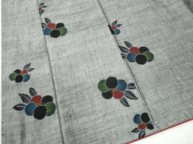 平和屋着物●上質な紬 草花文  正絹 逸品 未使用 CAAU2899yc