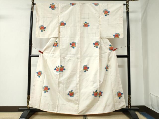 平和屋着物●上質な紬 椿 正絹 逸品 CAAU2910yc