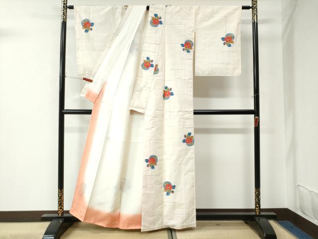 平和屋着物●上質な紬 椿 正絹 逸品 CAAU2910yc