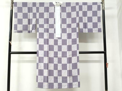 平和屋着物●長襦袢　無双仕立て　市松吉祥文　正絹　逸品　未使用　CAAU2912yc