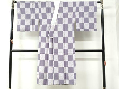 平和屋着物●長襦袢　無双仕立て　市松吉祥文　正絹　逸品　未使用　CAAU2912yc