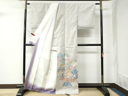 平和屋着物●色留訪問着　本場大島紬　白大島　9マルキ　総絣　三十六歌仙　正絹　逸品　未使用　CAAU2915yc