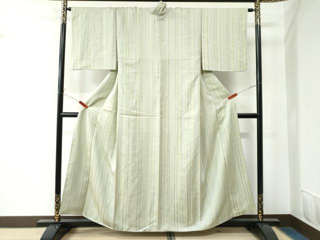 平和屋着物●極上　お召　縞　黄金糸　正絹　逸品　CAAU2935yc