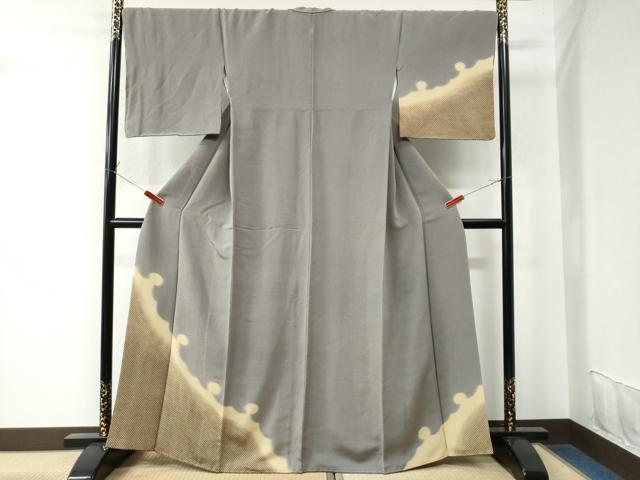 平和屋着物●訪問着　鹿の子文　鬼しぼ縮緬　正絹　逸品　未使用　CAAU2937yc