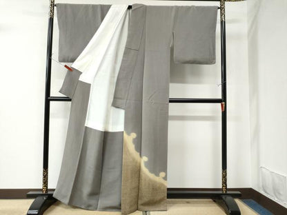 平和屋着物●訪問着　鹿の子文　鬼しぼ縮緬　正絹　逸品　未使用　CAAU2937yc
