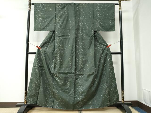 平和屋着物●本場染大島紬 舞葉文 正絹 逸品 CAAU2946yc
