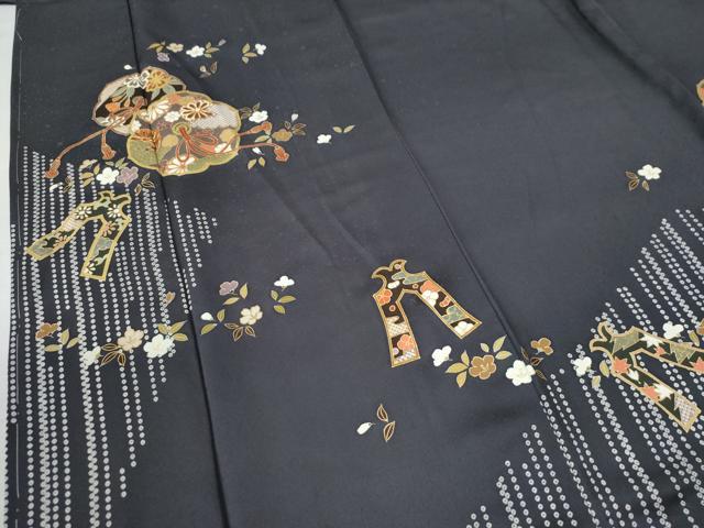 平和屋着物●訪問着 駒刺繍 鏡裏花文 正絹 逸品 CAAU2961yc