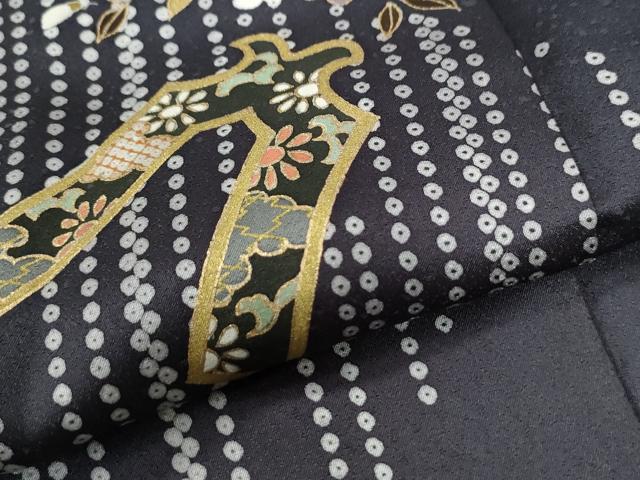平和屋着物●訪問着 駒刺繍 鏡裏花文 正絹 逸品 CAAU2961yc