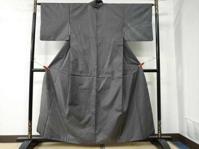 平和屋着物●訪問着 本場染大島紬 立波舞花弁文 正絹 逸品 CAAU2973yc