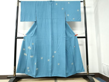 平和屋着物●本加賀友禅作家 柿本一郎 訪問着 松葉文 正絹 逸品 CAAU2981yc