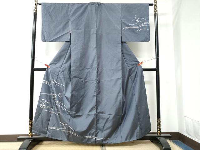 平和屋着物●訪問着 本場染大島紬 立波文 正絹 逸品 CAAU2983yc