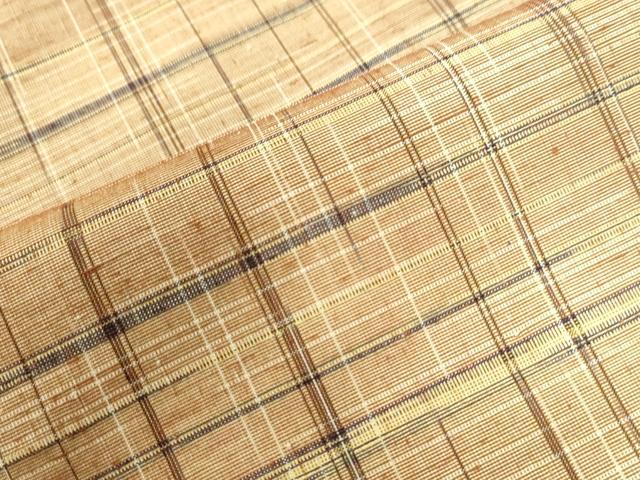 平和屋着物●上質な紬  格子柄　正絹　逸品　未使用　CAAU2991yc