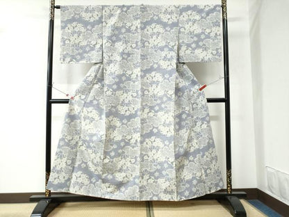 平和屋着物●上質な紬 舞花文 正絹 逸品 CAAU2992yc