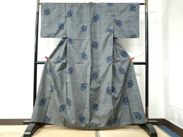 平和屋着物●本場大島紬　7マルキ　草花文　正絹　逸品　CAAU2994yc