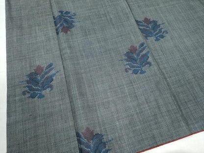 平和屋着物●本場大島紬　7マルキ　草花文　正絹　逸品　CAAU2994yc