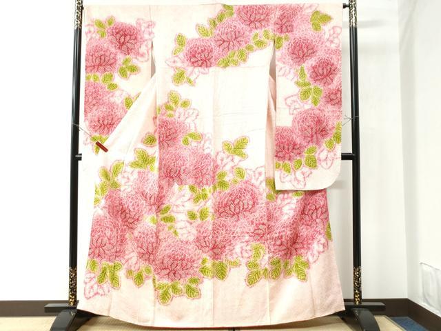 平和屋着物●名門　藤娘きぬたや・総絞り　振袖　菊　正絹　逸品　CAAU3002yc