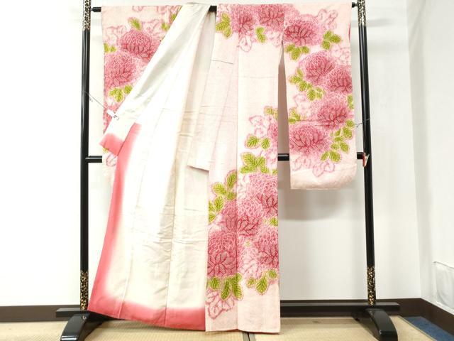 平和屋着物●名門　藤娘きぬたや・総絞り　振袖　菊　正絹　逸品　CAAU3002yc