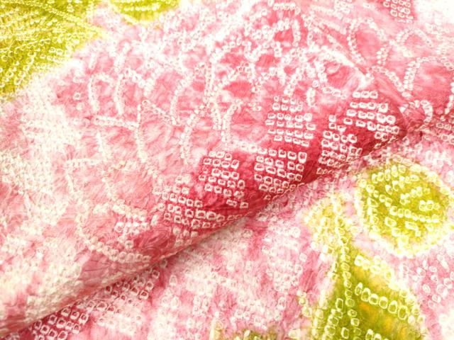 平和屋着物●名門　藤娘きぬたや・総絞り　振袖　菊　正絹　逸品　CAAU3002yc