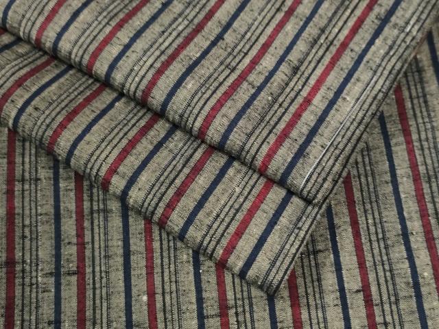 平和屋着物●上質な紬 縞 正絹 逸品 未使用 CAAU3013yc