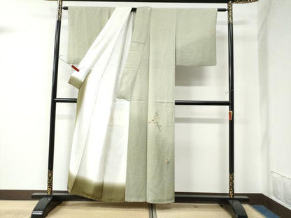 平和屋着物●訪問着　総刺繍　溢れ松葉枝花文　暈し染め　金銀彩　正絹　逸品　CAAU3022yc