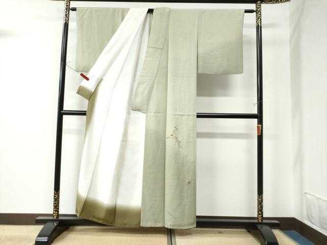 平和屋着物●訪問着　総刺繍　溢れ松葉枝花文　暈し染め　金銀彩　正絹　逸品　CAAU3022yc