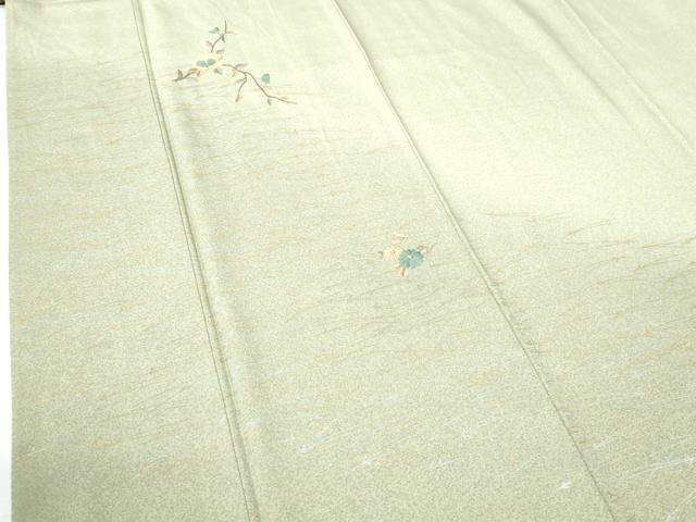 平和屋着物●訪問着　総刺繍　溢れ松葉枝花文　暈し染め　金銀彩　正絹　逸品　CAAU3022yc