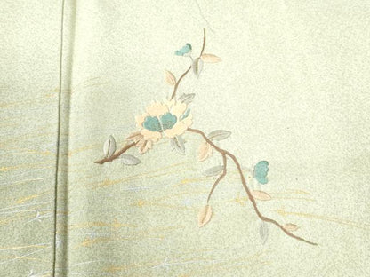 平和屋着物●訪問着　総刺繍　溢れ松葉枝花文　暈し染め　金銀彩　正絹　逸品　CAAU3022yc