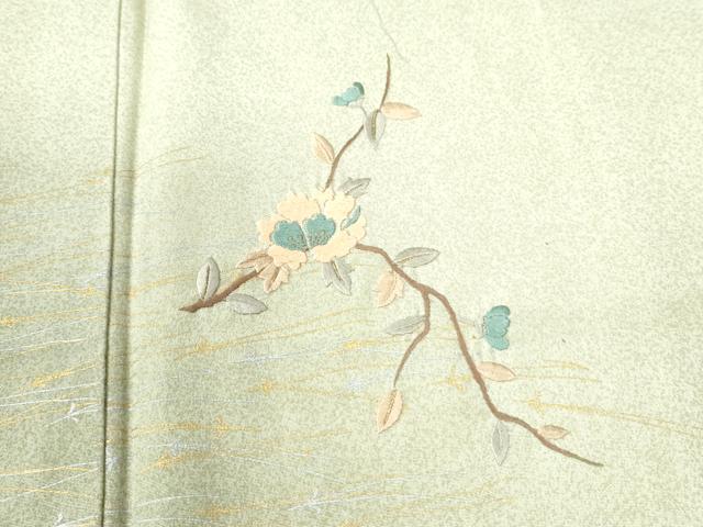 平和屋着物●訪問着　総刺繍　溢れ松葉枝花文　暈し染め　金銀彩　正絹　逸品　CAAU3022yc