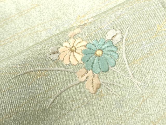 平和屋着物●訪問着　総刺繍　溢れ松葉枝花文　暈し染め　金銀彩　正絹　逸品　CAAU3022yc