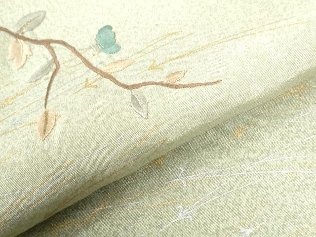 平和屋着物●訪問着　総刺繍　溢れ松葉枝花文　暈し染め　金銀彩　正絹　逸品　CAAU3022yc