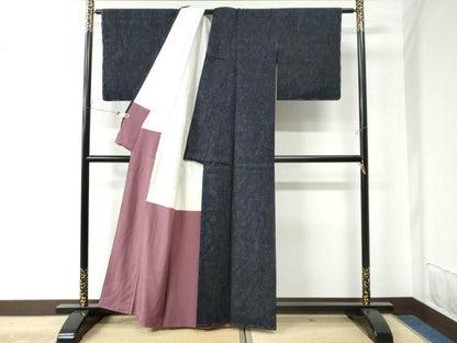 平和屋着物●結城紬　80亀甲　吉祥文　正絹　逸品　未使用　CAAU3025yc