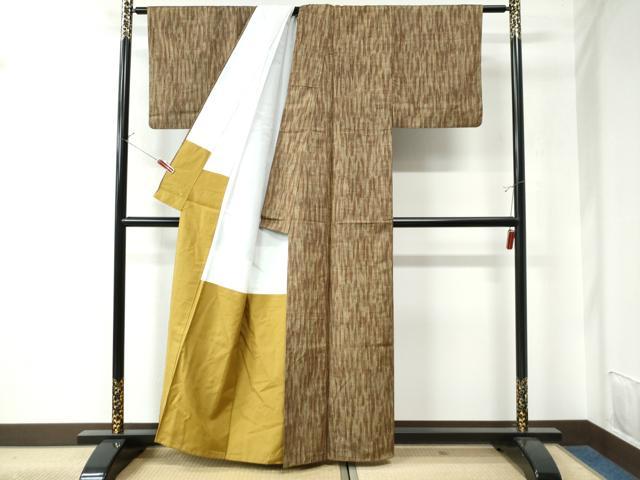 平和屋着物●上質な紬　霞文　正絹　逸品　CAAU3032yc
