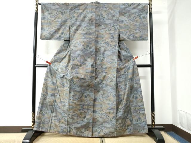 平和屋着物●本場大島紬　7マルキ　遠山霞風景文　正絹　逸品　CAAU3039yc
