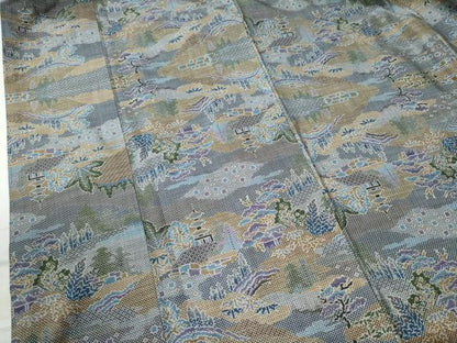 平和屋着物●本場大島紬　7マルキ　遠山霞風景文　正絹　逸品　CAAU3039yc