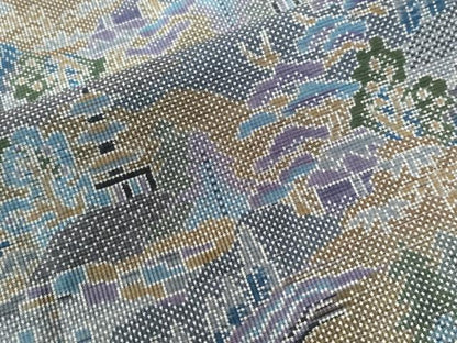 平和屋着物●本場大島紬　7マルキ　遠山霞風景文　正絹　逸品　CAAU3039yc