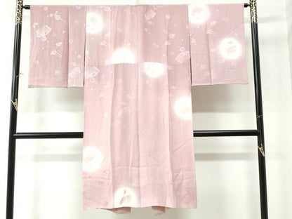 平和屋着物●長襦袢　袷　櫛　簪　蝶　舞桜　暈し染め　正絹　逸品　CAAU3049yc