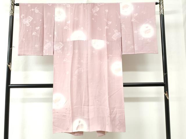 平和屋着物●長襦袢　袷　櫛　簪　蝶　舞桜　暈し染め　正絹　逸品　CAAU3049yc