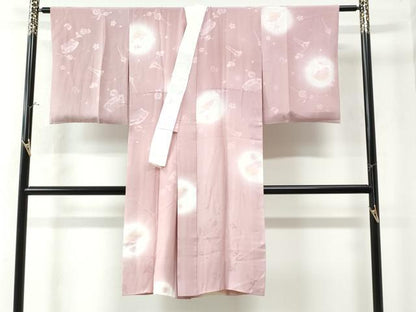 平和屋着物●長襦袢　袷　櫛　簪　蝶　舞桜　暈し染め　正絹　逸品　CAAU3049yc