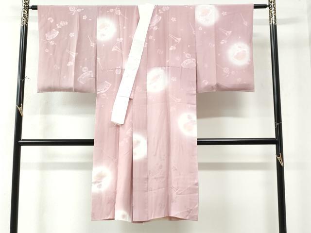 平和屋着物●長襦袢　袷　櫛　簪　蝶　舞桜　暈し染め　正絹　逸品　CAAU3049yc