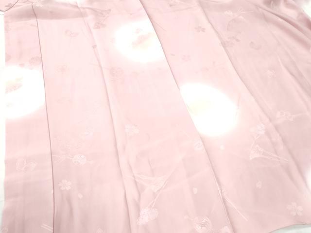 平和屋着物●長襦袢　袷　櫛　簪　蝶　舞桜　暈し染め　正絹　逸品　CAAU3049yc
