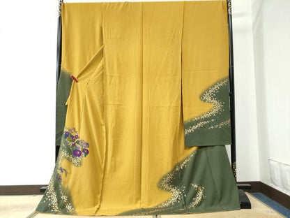 平和屋着物●豪華振袖 草花丸文 金彩 仮絵羽 逸品 未使用 CAAU3051yc