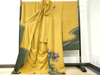 平和屋着物●豪華振袖 草花丸文 金彩 仮絵羽 逸品 未使用 CAAU3051yc