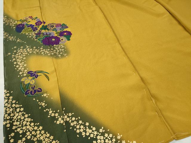 平和屋着物●豪華振袖 草花丸文 金彩 仮絵羽 逸品 未使用 CAAU3051yc