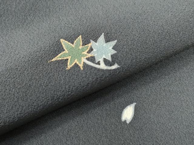 平和屋着物●訪問着　短冊流水草花文　金彩　正絹　逸品　CAAU3066yc
